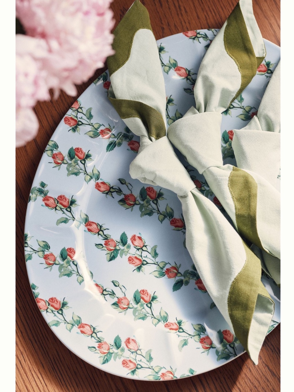 Anthropologie Stoneware Serving Platter Oval Maeve Chintzware New Blue Floral